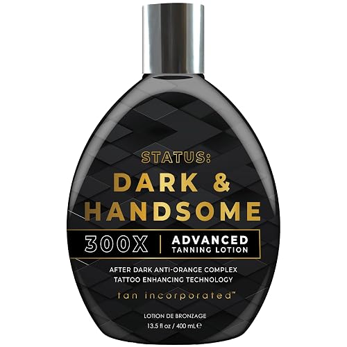 Tan Inc Status: Dark & Handsome Tanning Lotion, 300X Advanced Bronzing Formula with Anti-Orange Complex & Tattoo Enhancing Tech, 13.5 Fl Oz Beauty & Personal Care Brown Sugar