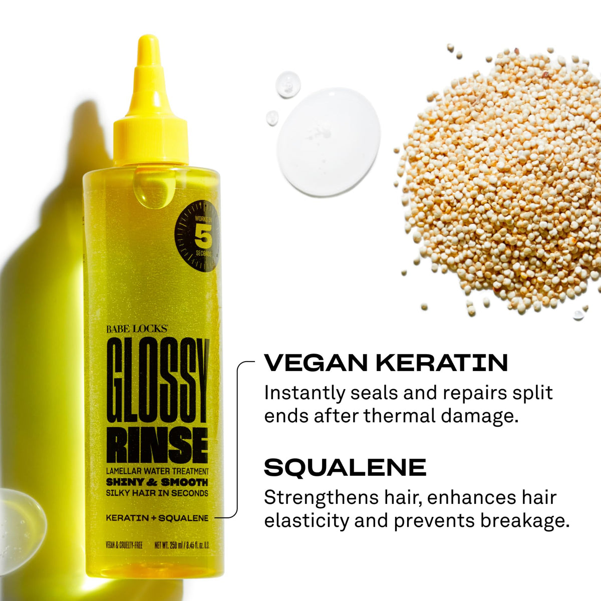 Babe Original Glossy Rinse Hair Treatment for Shine & Hydration, 250 mL