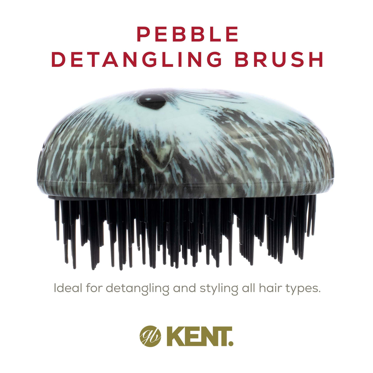 Kent PHOG Pebble Scalp Massager Shampoo Brush and Travel Size Detangling Brush - Scalp Scrubber for Dandruff and Kids' Hair Detangler (Hedgehog)