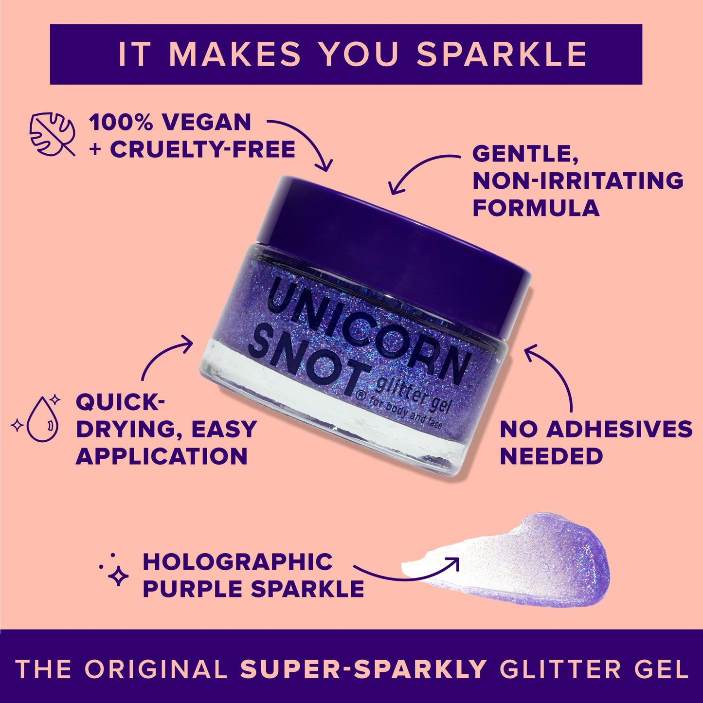 UNICORN SNOT Holographic Face Glitter & Body Glitter Gel | Holiday Glitter Makeup: Stocking Stuffers & Christmas Gift | Hair Glitter, Vegan Beauty & Personal Care UNICORN SNOT