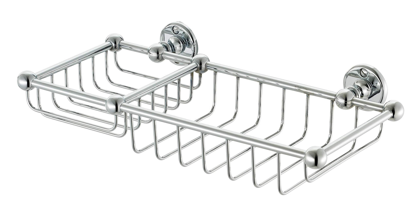 LARGE SOAP & SPONGE BASKET, Satin Nickel Beauty and Personal Care Barber Wilson