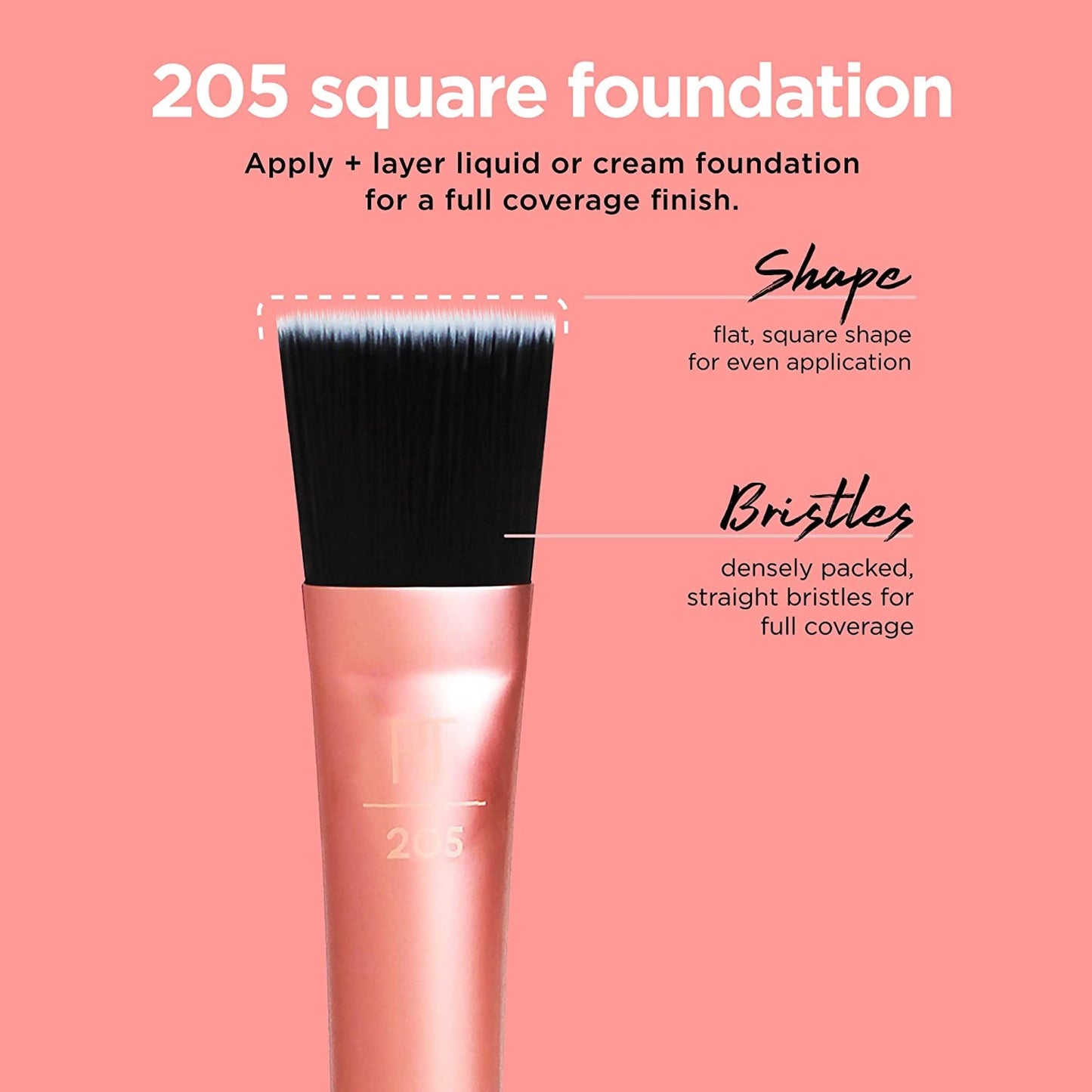 Real Techniques Flawless Base Brush Set With Ultra Plush Custom Cut Synthetic Bristles and Extended Aluminum Ferrules to Build Coverage for Every Beauty & Personal Care Real Techniques