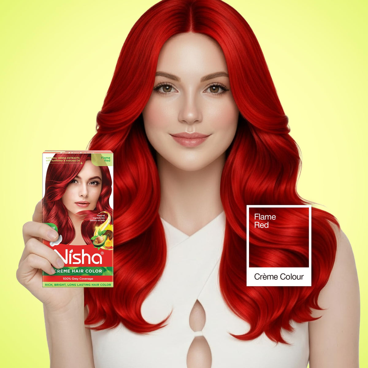 Nisha Creme Hair Color Flame Red Hair Dye Permanent Red Hair Colour 5.07 fl oz, Pack of 3 Beauty & Personal Care Nisha