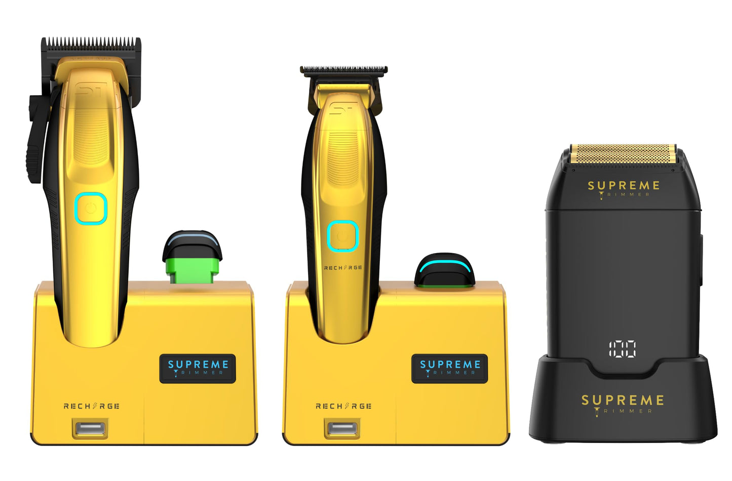 Supreme Trimmer 3-in-1 Recharge Hair Clipper, Beard Trimmer & Crunch Foil Shaver Combo - Removable Batteries, Smart USB Charging Base, Master Barber Beauty and Personal Care Supreme Trimmer
