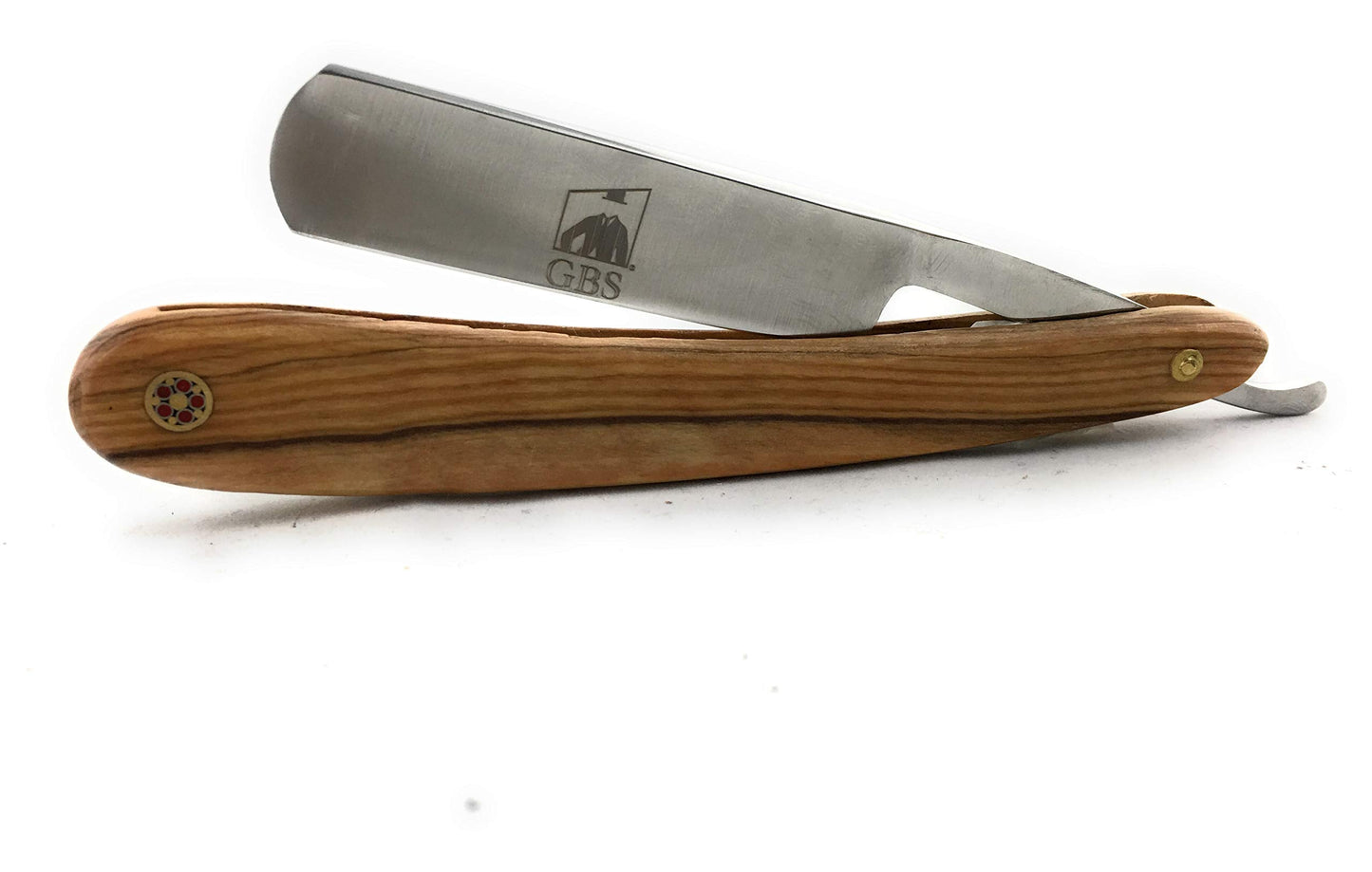 G.B.S Natural Wood Finish Scales 5/8in Straight Razor, Shaving Razor with Natural Wooden Handle and Stainless Steel for Beard Shaping Beauty and Personal Care G.B.S