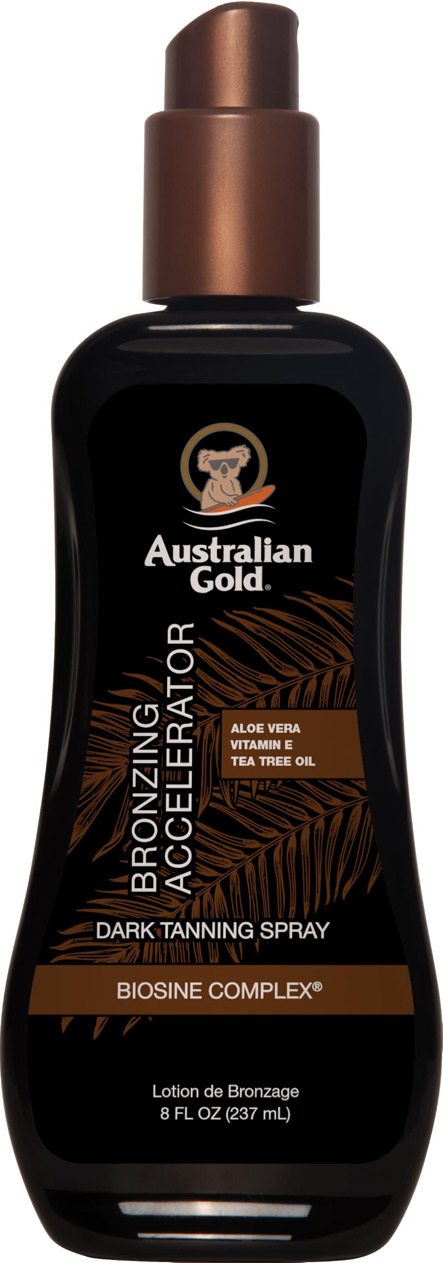 Australian Gold Dark Tanning Accelerator Spray Gel With Bronzer | 8 Fl Oz, Multicolor, AGCB175(Packaging May Vary)