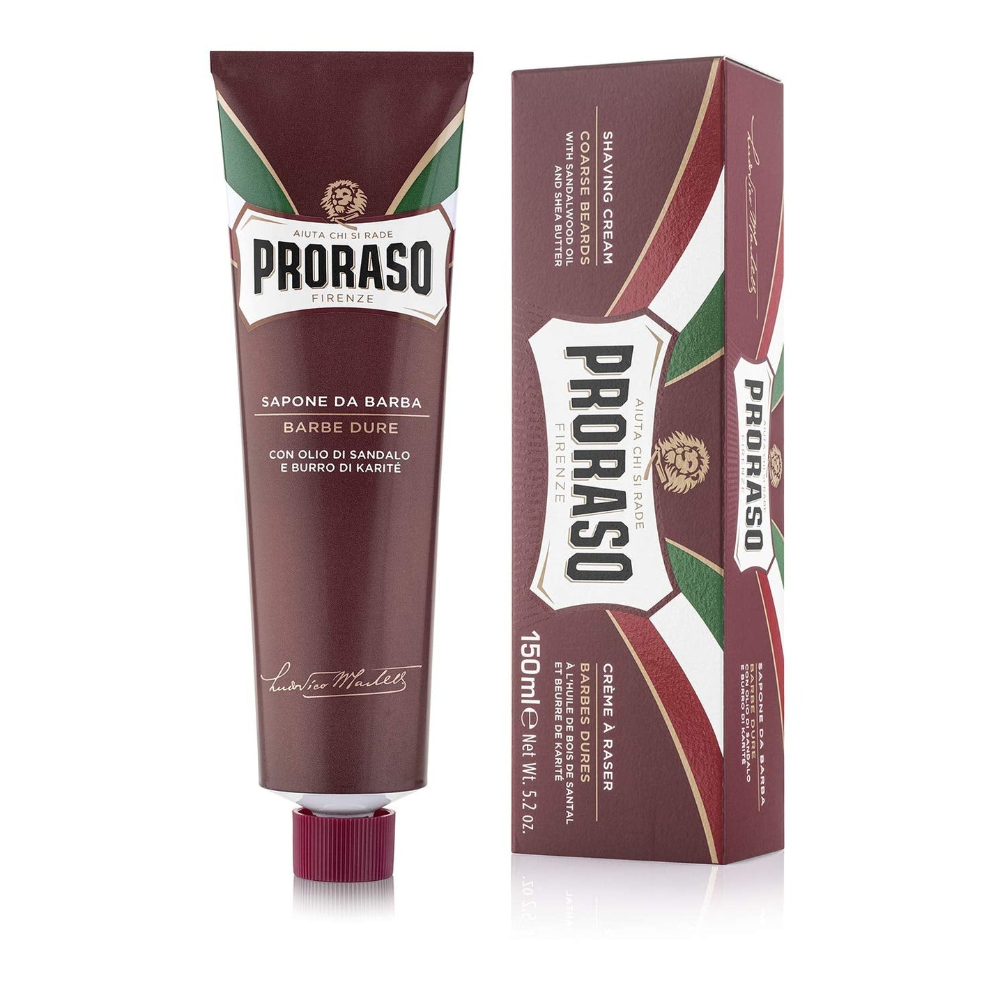 Proraso Shaving Cream - Sandalwood Oil & Shea Butter - Moisturizing & Nourishing Shave Cream for Coarse or Hard Beards - Premium Italian Shaving Beauty and Personal Care Proraso