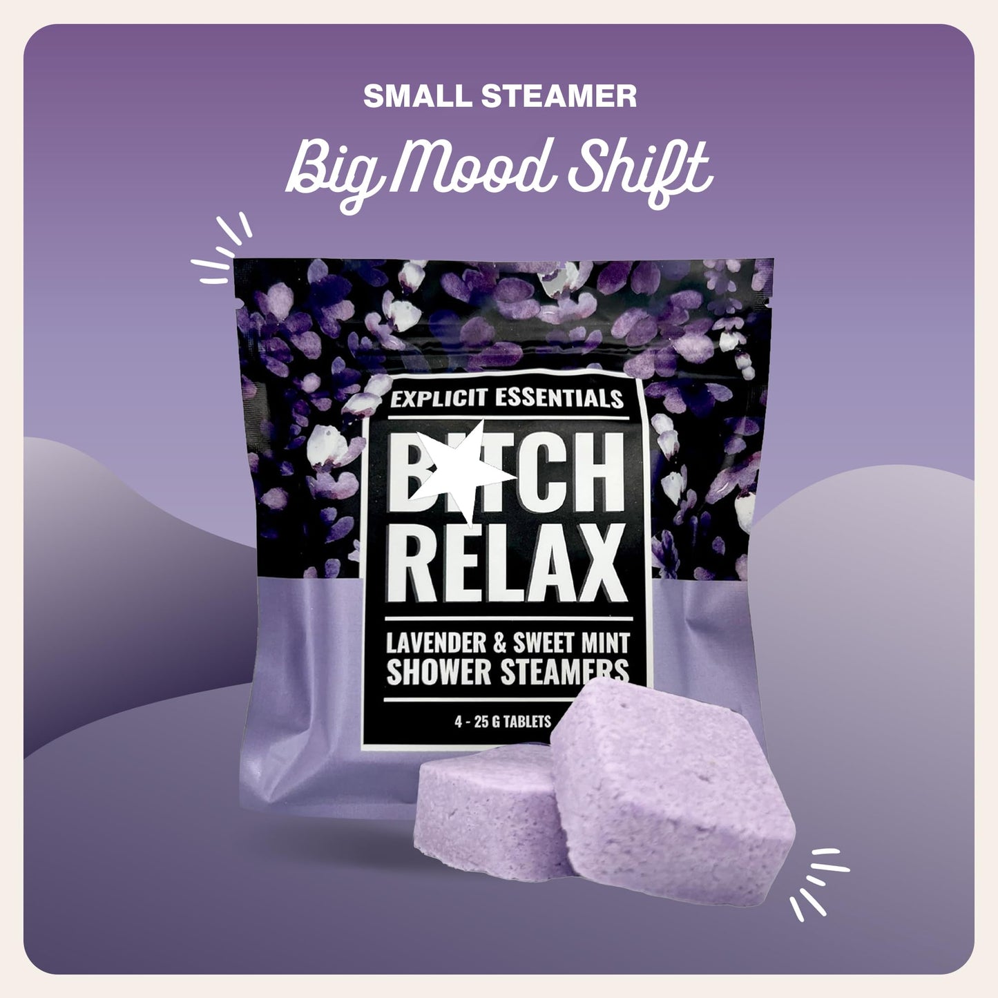 Explicit Essentials B Relax Shower Steamers - Lavender Mint Aromatherapy Shower Steamers for Relaxation & Stress Relief - Spa Shower Gift Beauty and Personal Care Explicit Essentials