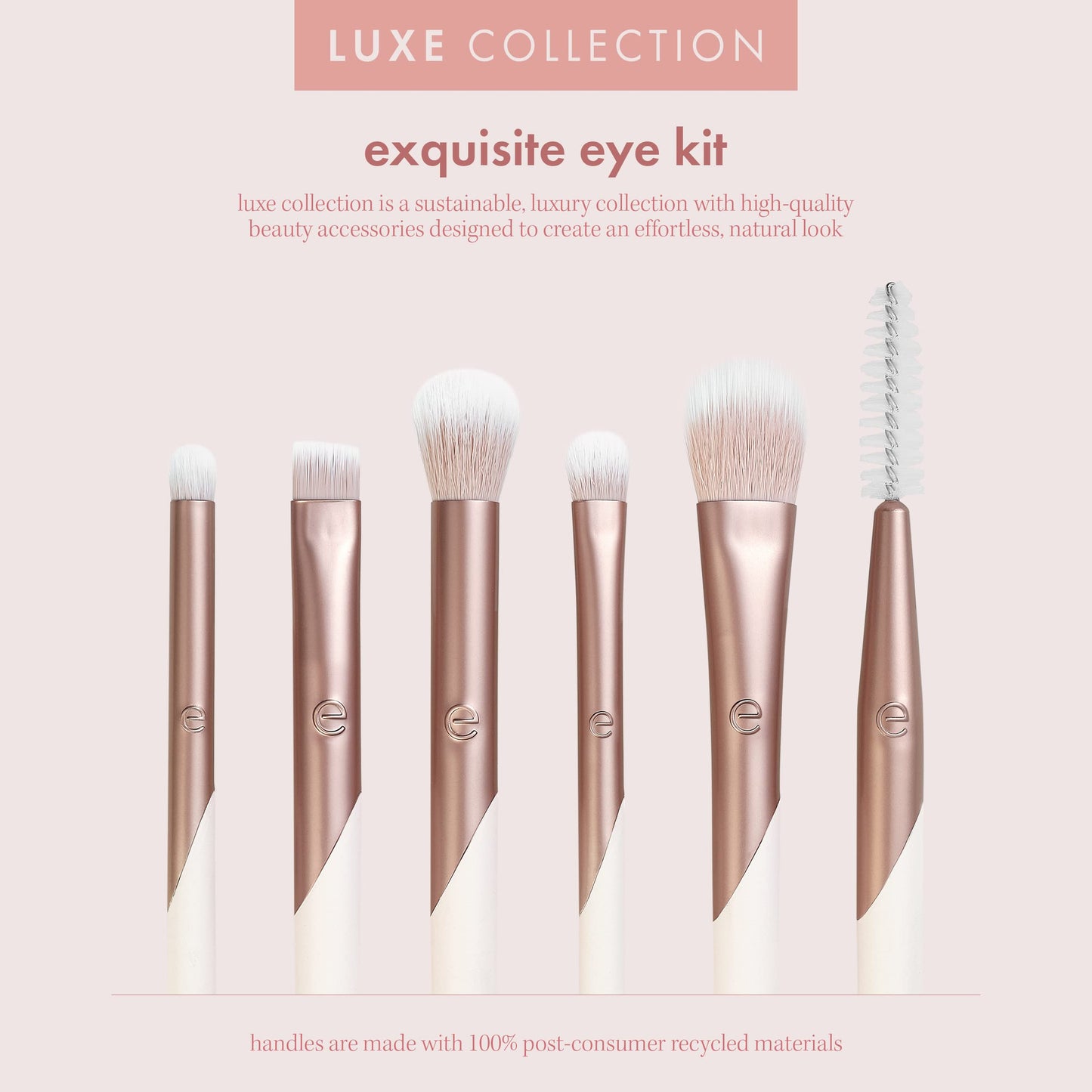 EcoTools Luxe Exquisite Eye Makeup Brush Kit, For Eyeshadow, Eyeliner, & Brow Makeup, Professional Eye Brush Set, Eco-Friendly Makeup Tools, Synthetic Beauty & Personal Care EcoTools