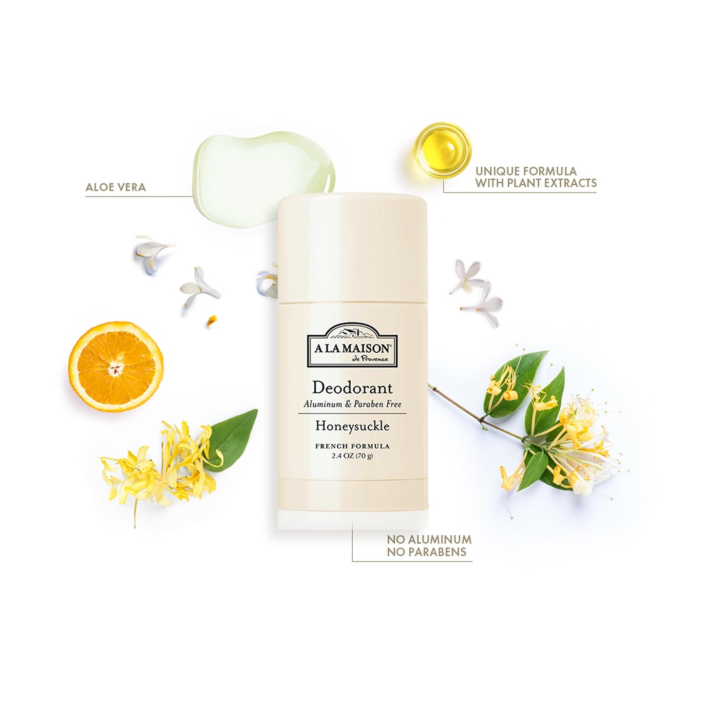 A La Maison HoneySuckle Aluminum Free Deodorant for Women and Men - Natural Deodorant Beauty and Personal Care A LA MAISON