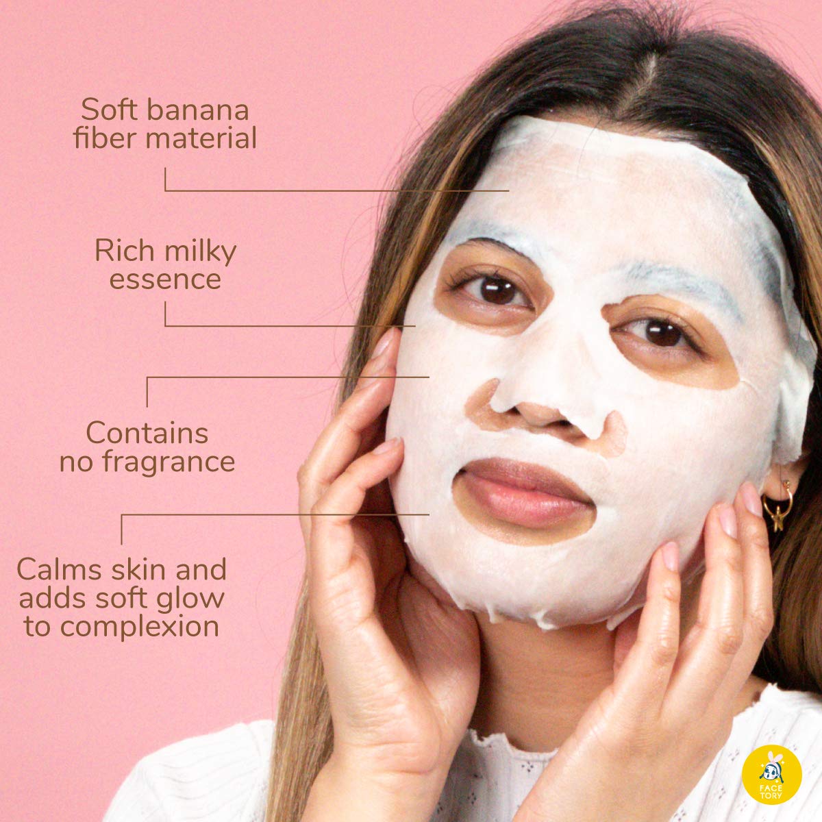 FACETORY K Beauty Face Mask Skin Care - OATS MY BANANAS CALMING Sheet Mask with Oat Extract | Milky Essence Soothes & Moisturizes (10 Pack) Beauty & Personal Care FACETORY