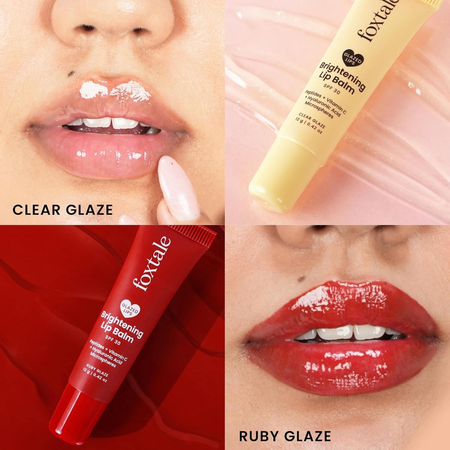 Foxtale Brightening SPF30 Lip Balm - Pack of 2 - Peptides, Vitamin C & Hyaluronic Acid - Brightens Lips - Reduces Pigmentation - Hydrates Lips Beauty and Personal Care FoxTale