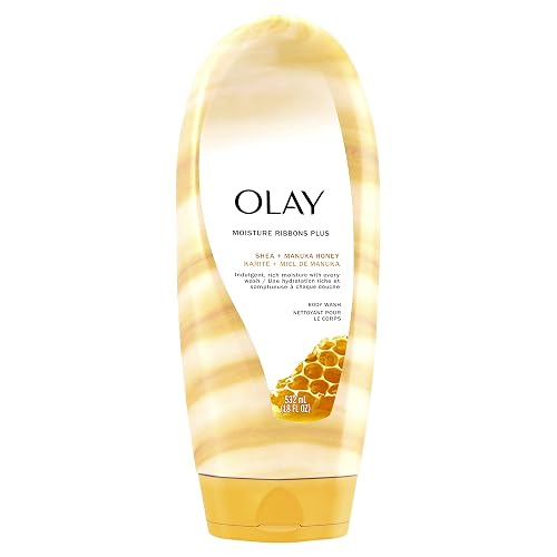 Olay Moisture Ribbons Plus Shea + Manuka Honey Body Wash, 18 oz(pack of 4) Beauty & Personal Care Olay