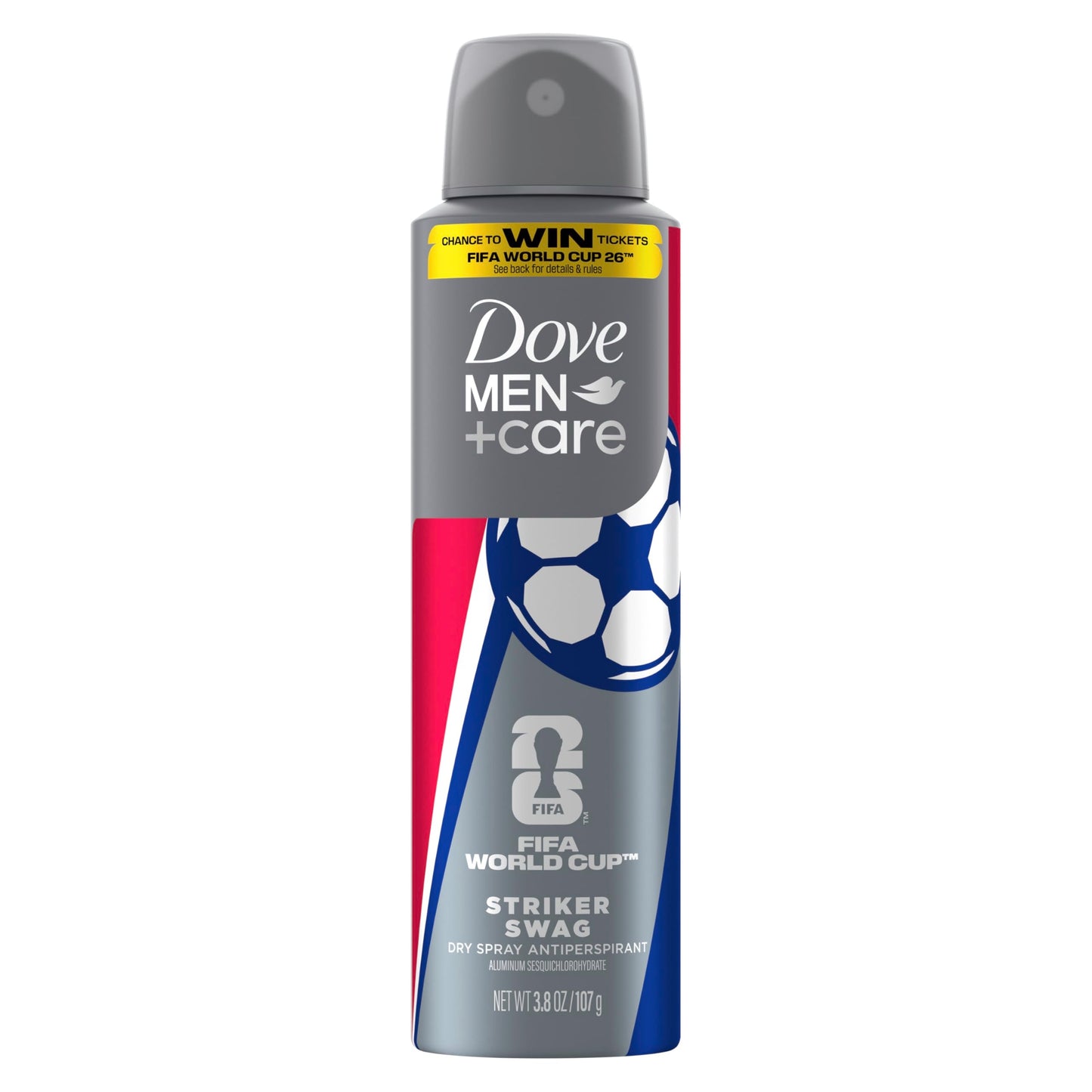 Dove Men+Care Limited Edition FIFA Dry Spray Antiperspirant Deodorant For Men Striker Swag for 72H Protection Neutralizes Sweat and Odor 3.8 oz Beauty and Personal Care DOVE MEN + CARE