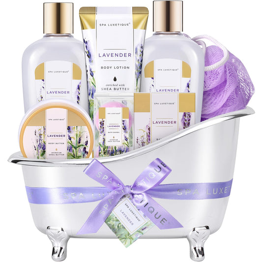 spa luxetique Spa Gift Baskets for Women, 8 Pcs Lavender Lotion Set with Bubble Bath, Shower Gel, Birthday Anniversary Self Care Kit for Her, Mothers Beauty & Personal Care spa luxetique