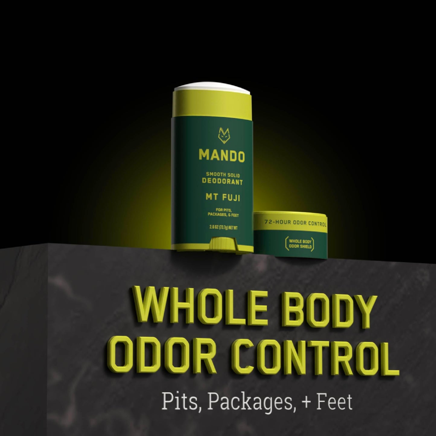 Mando Whole Body Deodorant For Men - Smooth Solid Stick - 72 Hour Odor Control - Aluminum Free, Baking Soda Free, Skin Safe - 2.6 Ounce (Mt Fuji) Beauty & Personal Care Mando