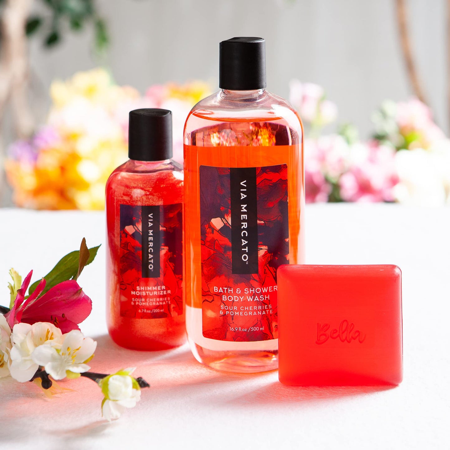 Via Mercato Bella Collection, Hydrates & Invigorates, Shower Gel, 500 ML, No. 2 - Sour Cherries & Pomegranate Beauty & Personal Care Via Mercato