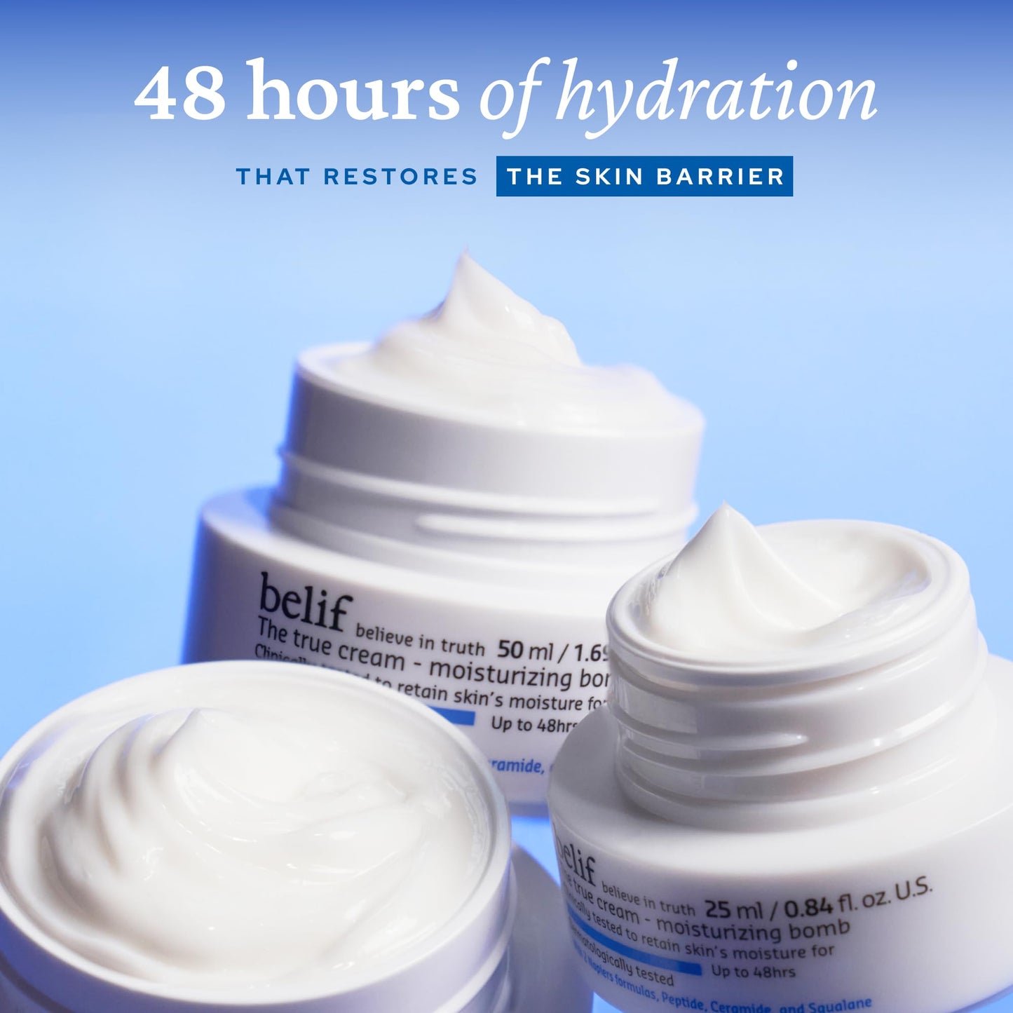 belif Moisturizing Bomb - Daily Ceramide Moisturizer with Peptide & Squalane, 48hr Hydration & Anti-Aging Cream, Milky & Lightweight, Restores Skin Beauty & Personal Care belif