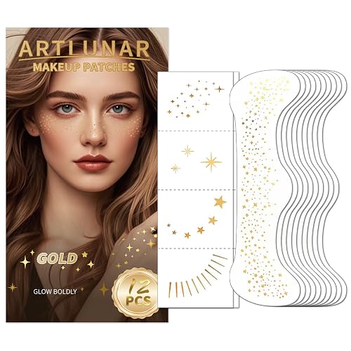 Artlunar 12Pcs Face Glitter Makeup Patches, Glitter Makeup Accessories for Women & Girls, Perfect for Music Festivals, Easter, Concerts, Parties Beauty & Personal Care Artlunar