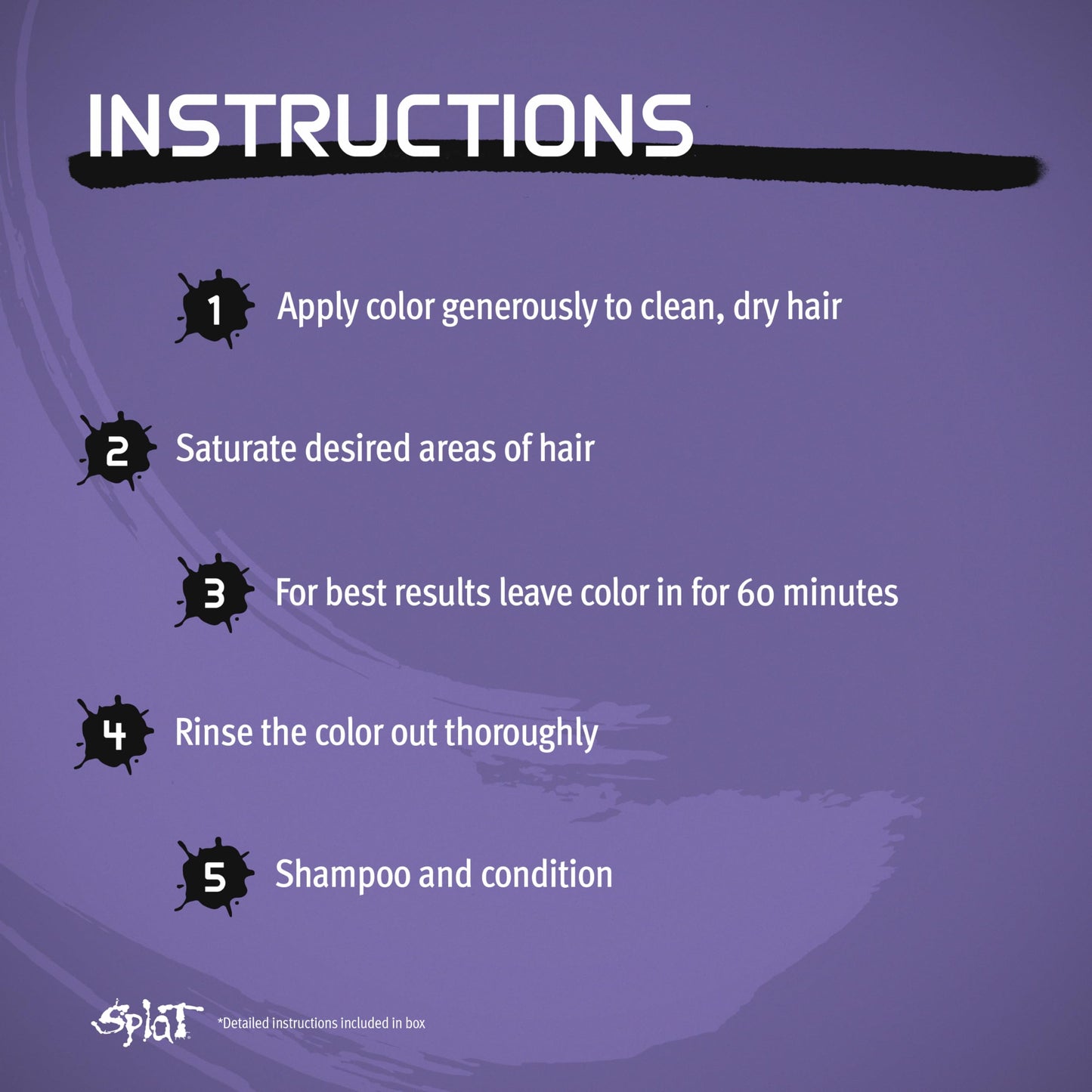 Splat Naturals Semi-Permanent Hair Color, Lavender, 6 fl. oz., 95% Natural Hair Dye Formula Lasts Up to 30 Washes, Vegan & Cruelty-Free Semi Permanent Beauty & Personal Care Splat
