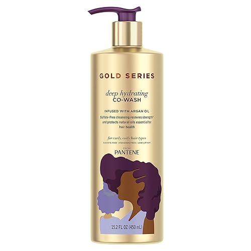 Pantene Gold Series from Sulfate Free Deep Hydrating with Argan Oil for Curly Coily Hair, Co-Wash, 15.2 Fl Oz (Packaging May Vary) Beauty & Personal Care Pantene