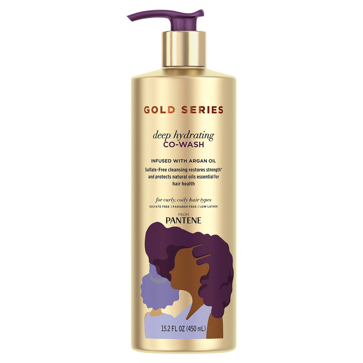 Pantene Gold Series from Sulfate Free Deep Hydrating with Argan Oil for Curly Coily Hair, Co-Wash, 15.2 Fl Oz (Packaging May Vary) Beauty & Personal Care Pantene