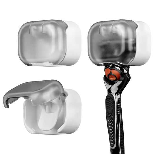 Linkidea 2 Pack Wall Mounted Razor Holder, Waterproof Shaving Stand Accessories, Compatible with Gillette Fusion 5, Labs with Exfoliating Bar, Dorco Beauty and Personal Care Linkidea