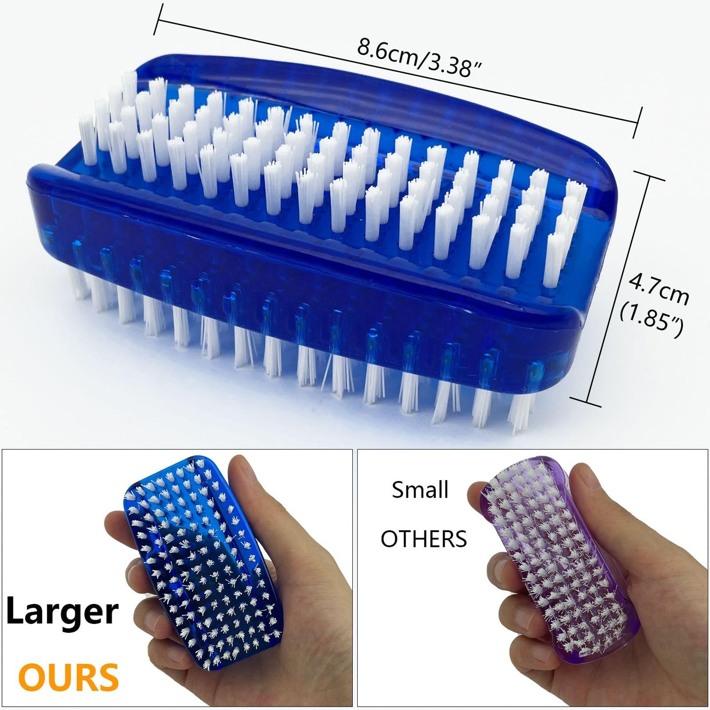 GKETN Nail Brush for Cleaning Fingernails 2 Sided Nylon Bristles Fingernail Brush for Cleaning Nail Scrubber Scrub Clean Soft Stiff Nail Scrub Brush Beauty and Personal Care GKETN
