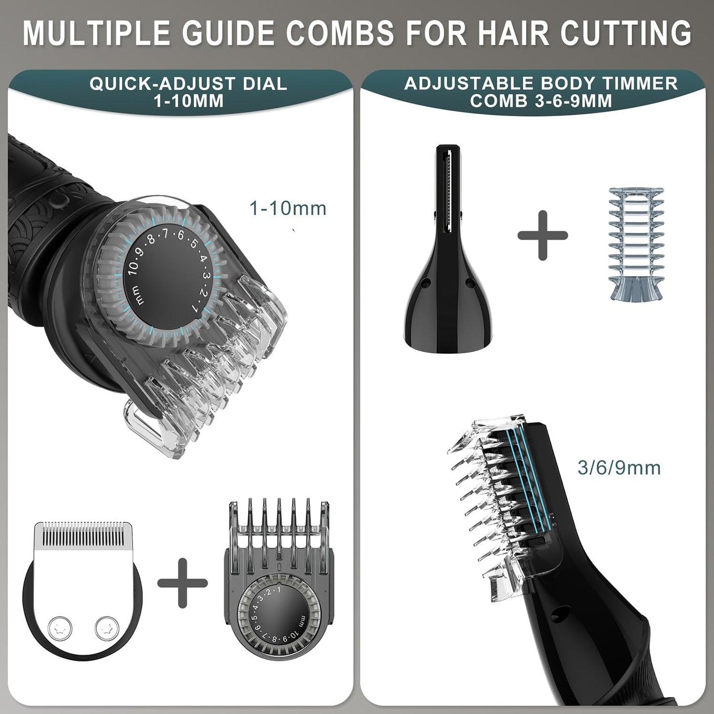 QDKVTNDJZ Hair Clippers for Men, 7 in 1 Trimmer Blades Changeable Electric Baber Haircut Machine Body Nose Set for Beauty and Personal Care QDKVTNDJZ