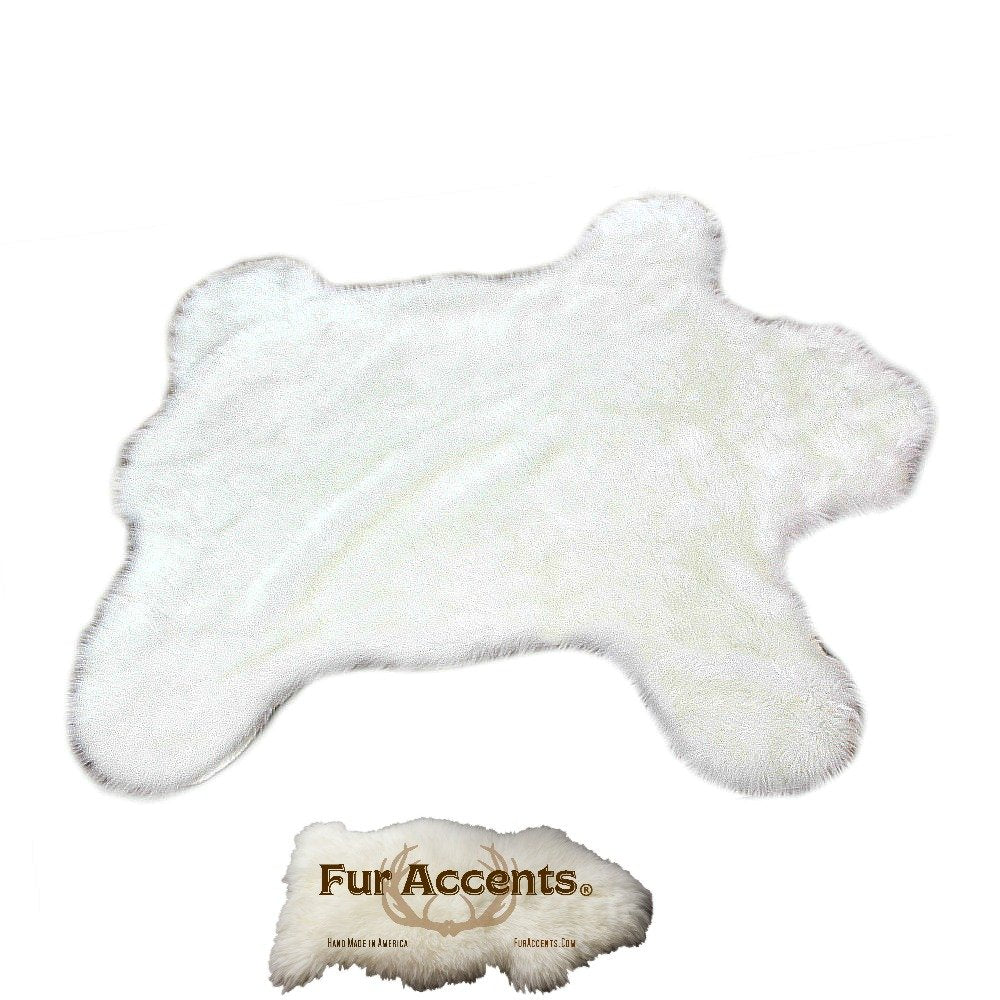 Large Bear Skin Area Throw Rug - Luxury Soft Faux Fur - Available in 6 Colors - Ultra Suede Lining - Fur Accents Original - USA (8'x10', White) Beauty and Personal Care Fur Accents