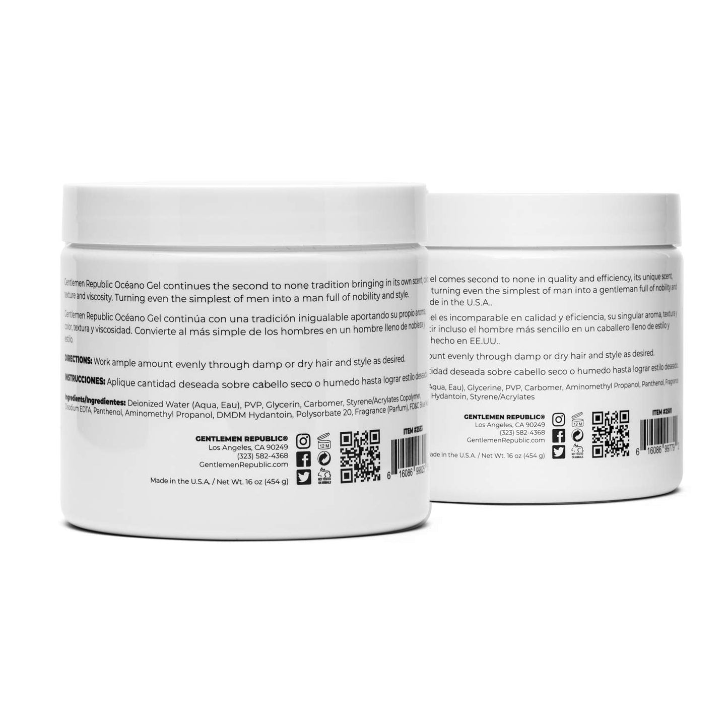 Gentlemen Republic 16oz Refined & Oceano Hair Gel for Men - Provides 24 Hour High Hold & Shine - Premium Mens Hair Styling Products Beauty & Personal Care Gentlemen Republic