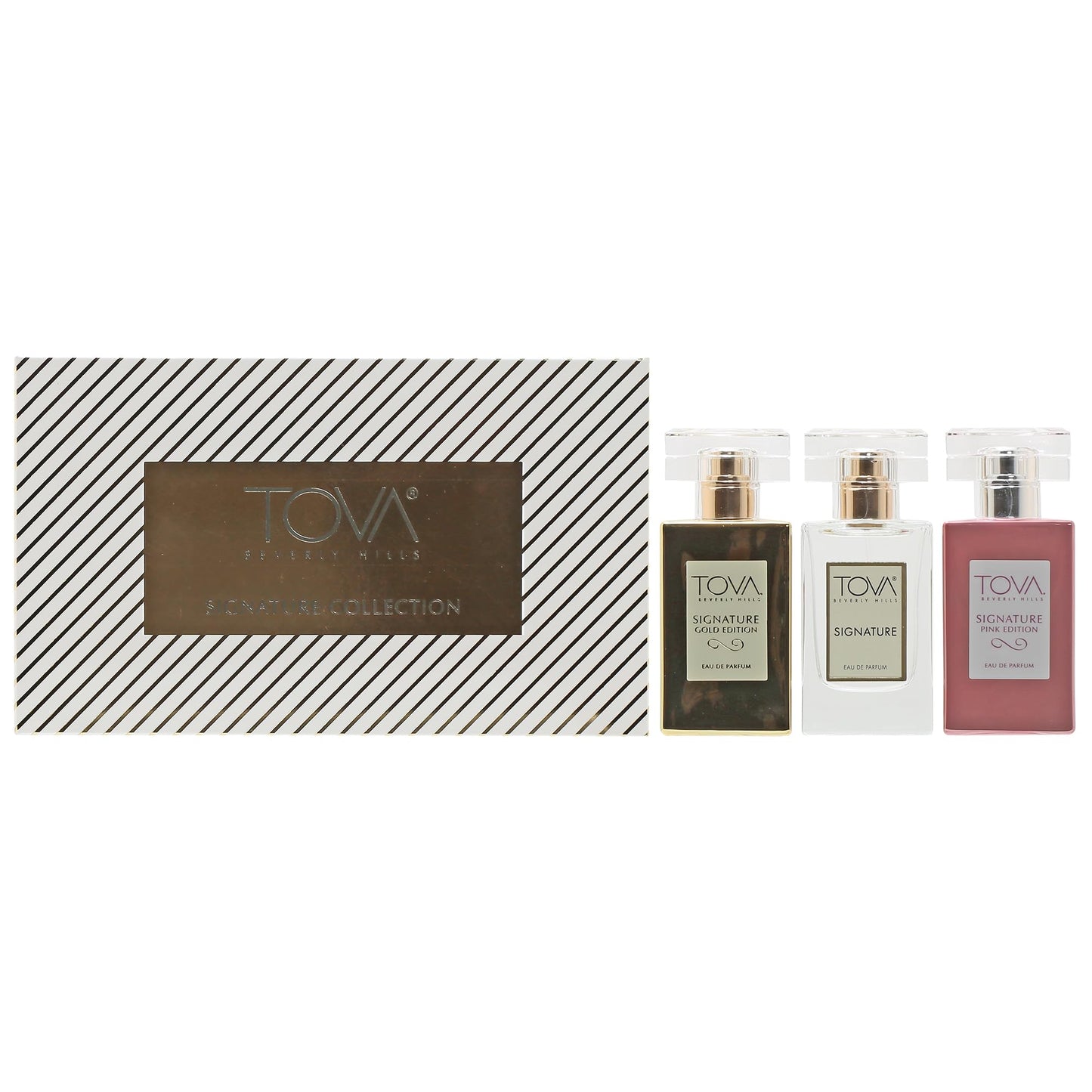 Tova Signature Metallic Set Eau De Parfum, 1 oz ea (Gold+Pink+Clear) Beauty & Personal Care Tova