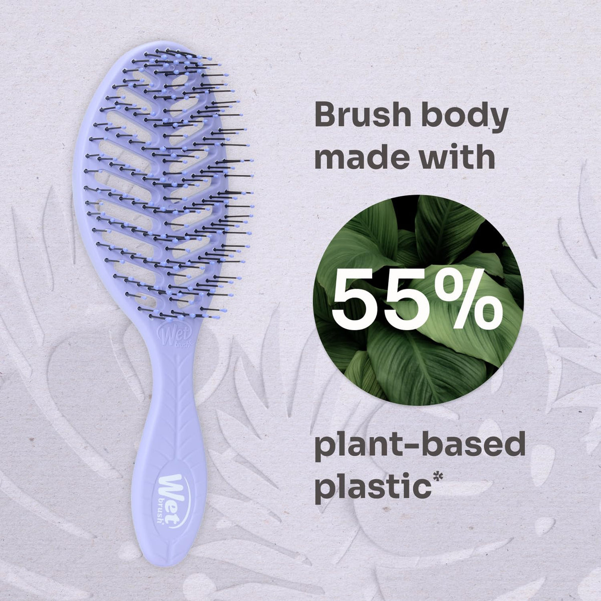 Wet Brush Go Green Speed Dry Hair Brush, Purple - Vented Design & Ultra Soft HeatFlex Bristles - Ergonomic Handle Manages Tangle & Uncontrollable Hair
