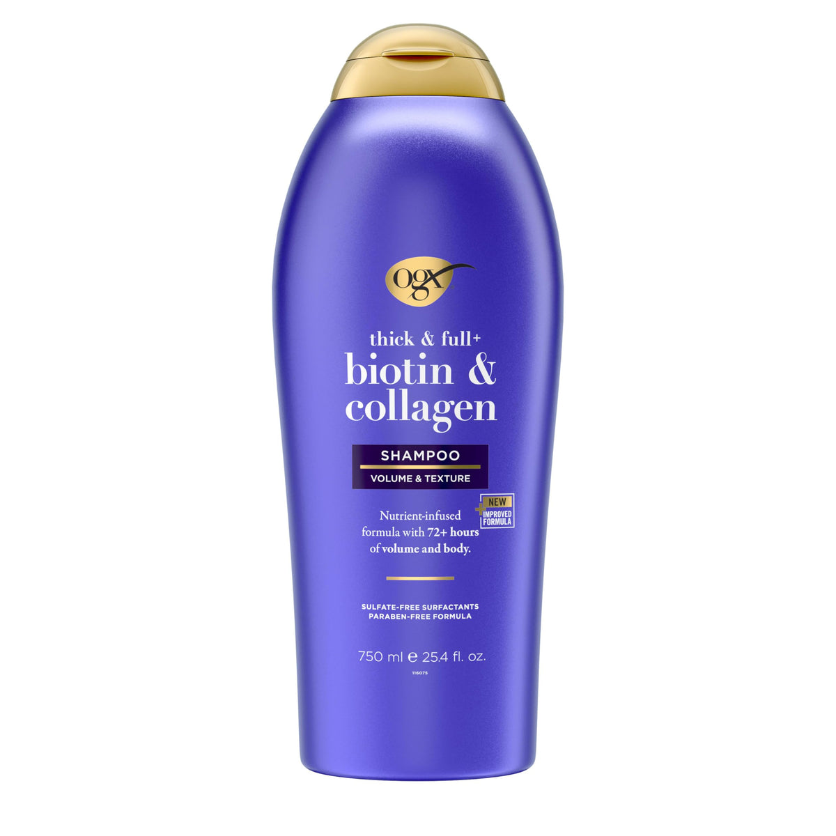 OGX Thick & Full + Biotin & Collagen Volumizing Shampoo, Nutrient-Infused Hair Shampoo with Vitamin B7 Biotin Gives Hair Volume & Body for 72+ Hours Beauty & Personal Care OGX
