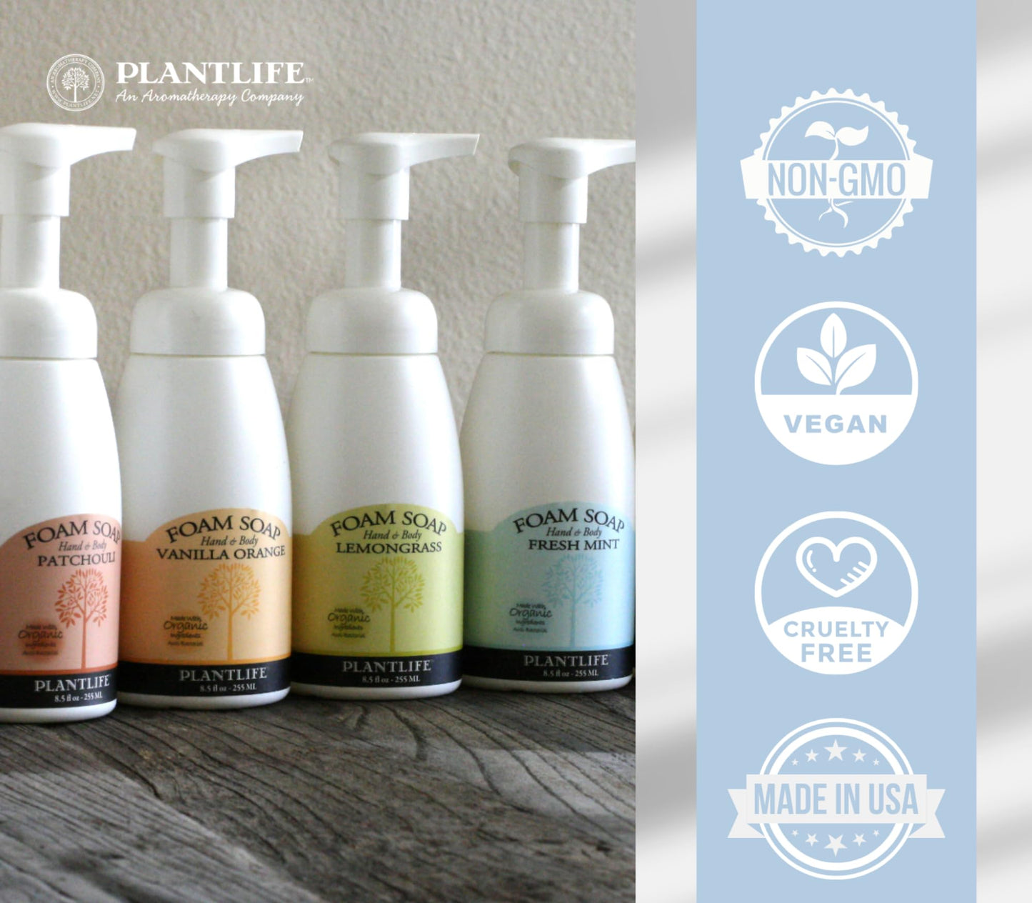 Plantlife Patchouli Foam Soap - Gentle, Moisturizing, Plant based Foam Soap - Ideal for use as a Hand & Body wash, Shaving Cream, and Foaming Fun Beauty & Personal Care Plantlife