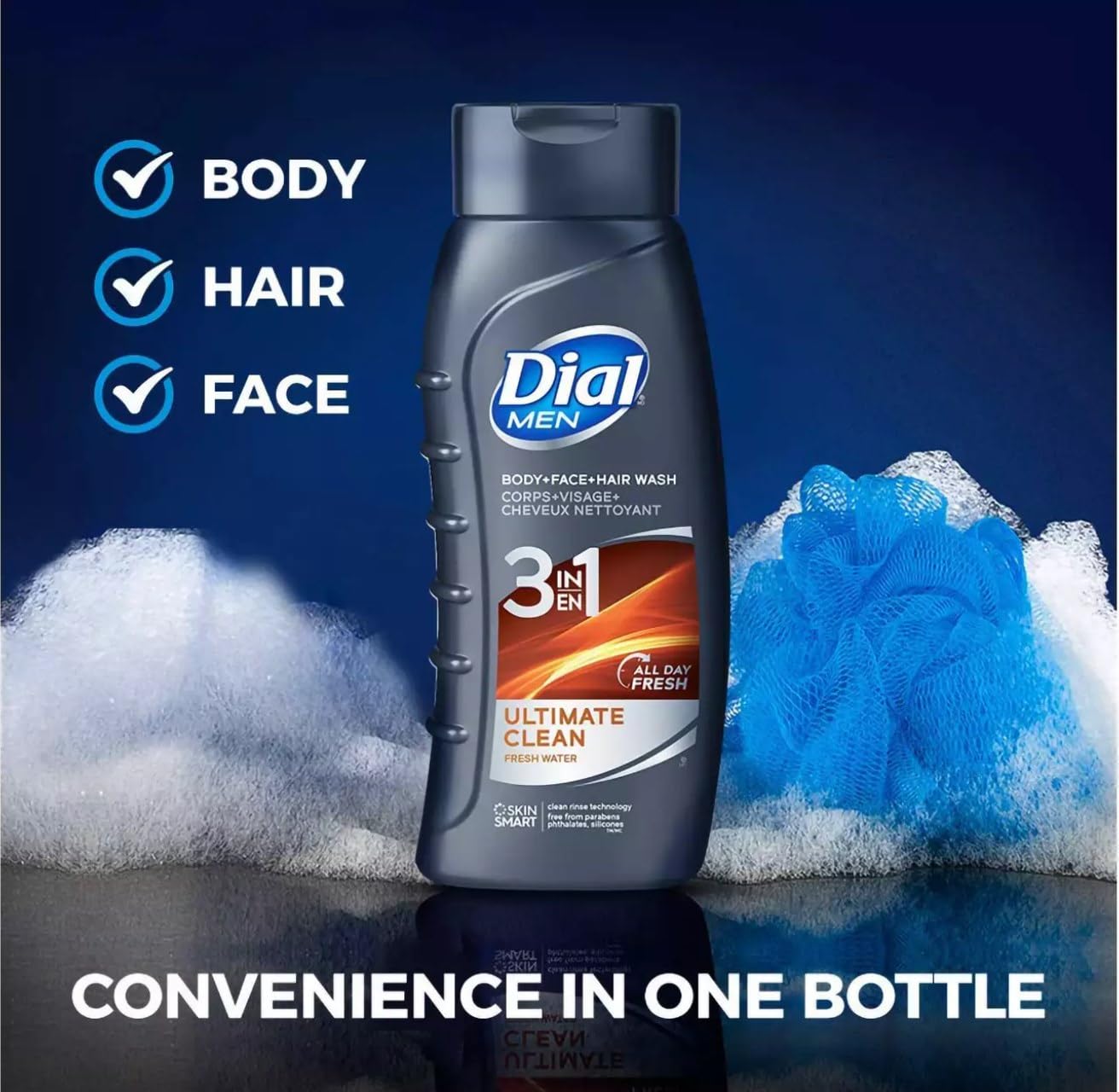 For Men Body Wash + Hair Ultimate Clean 16 Ounce (473ml) (Pack of 6) L8 Beauty & Personal Care 7MAGIC