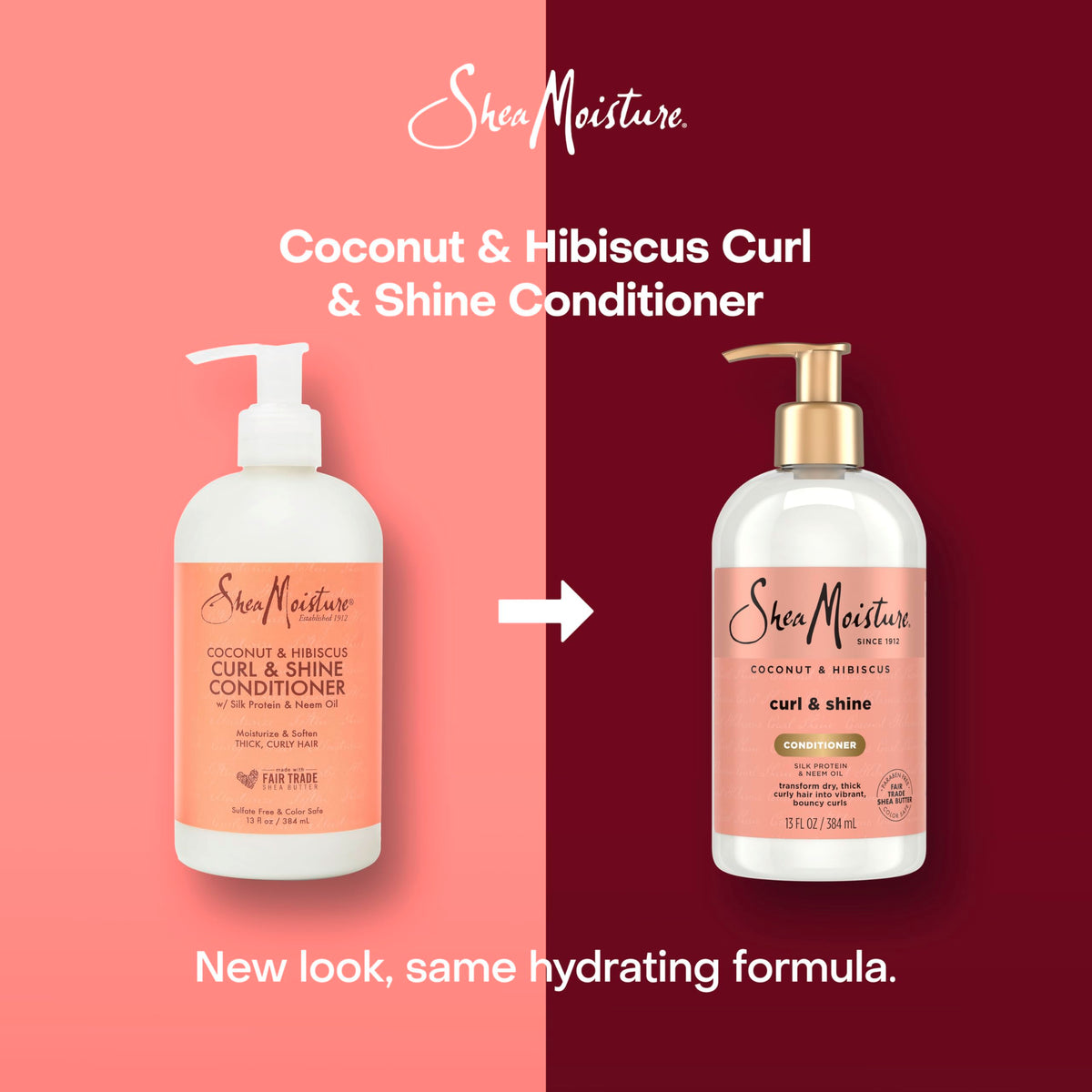 SheaMoisture Curl & Shine Conditioner Coconut & Hibiscus, for Thick, Curly Hair to Moisturize & Soften, 13 oz Beauty & Personal Care SheaMoisture