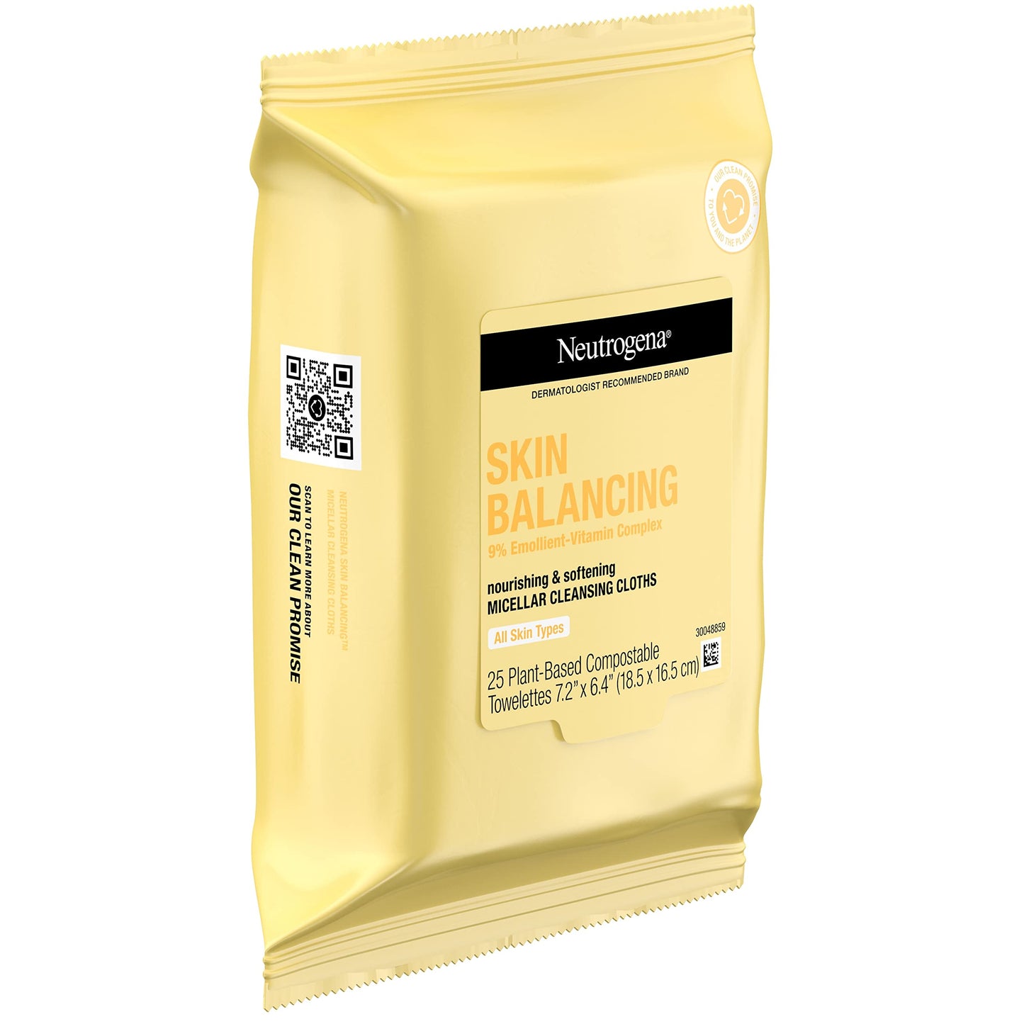 Neutrogena Skin Balancing Micellar Cleansing Cloths Makeup Remover Nourishing Wipes with 100% Plant-Based Fibers, Vitamin E & Pro-Vitamin B5 Beauty & Personal Care Neutrogena