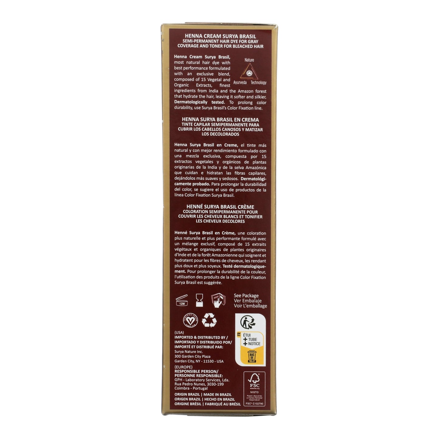 Surya Nature, Inc Henna Chocolate Cream - 2.31 oz Beauty & Personal Care Surya Brasil
