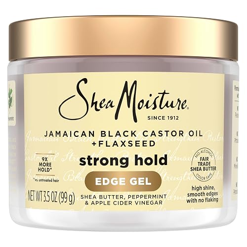 SheaMoisture Edge Control Strong Hold Gel+Flaxseed Jamaican Black Castor Oil Keeps Edges in Place,No Flakes,Infused With Hydrolyzed Corn Beauty & Personal Care Shea Moisture