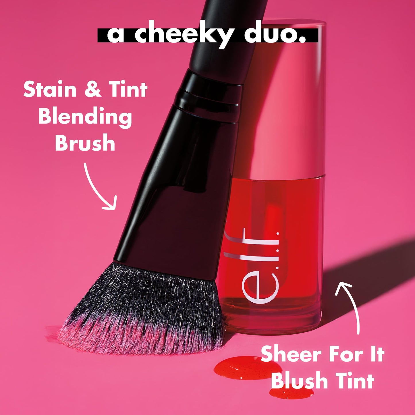 e.l.f. Sheer For It Blush Tint, Multi-Use, Long-Lasting Lip & Cheek Makeup, Creates A Natural Flush Finish, Vegan , Left On Red Beauty & Personal Care e.l.f.