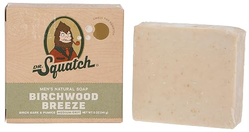 Dr. Squatch All Natural Bar Soap for Men with Medium Grit - Birchwood Breeze 5 Ounce (Pack of 1) Beauty & Personal Care Dr. Squatch