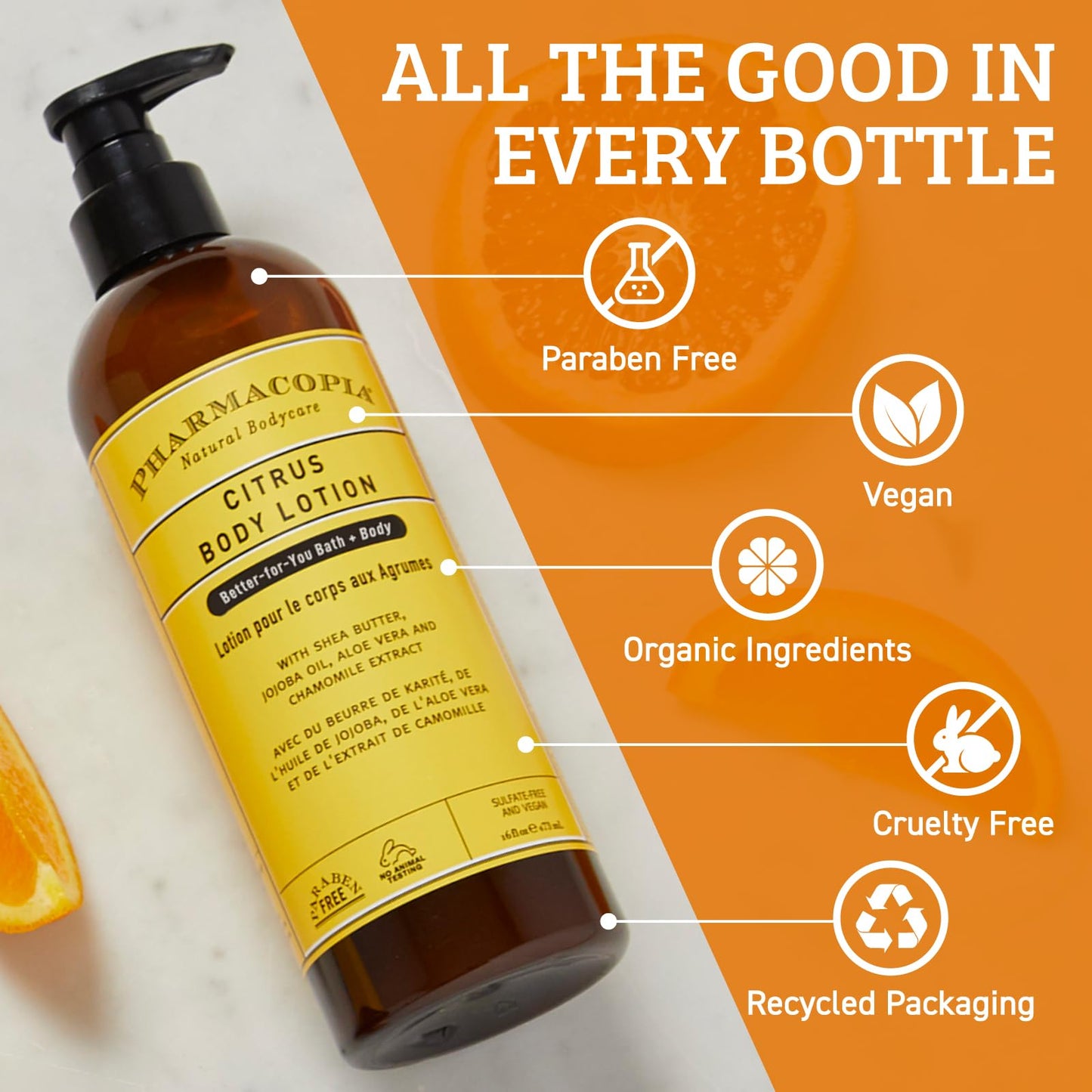 Pharmacopia Citrus Body Lotion - Hydrating Natural Moisturizer with Aromatherapy Benefits - Cruelty-Free Vegan Skin Care - Shea Butter, Aloe Vera, Beauty & Personal Care Pharmacopia