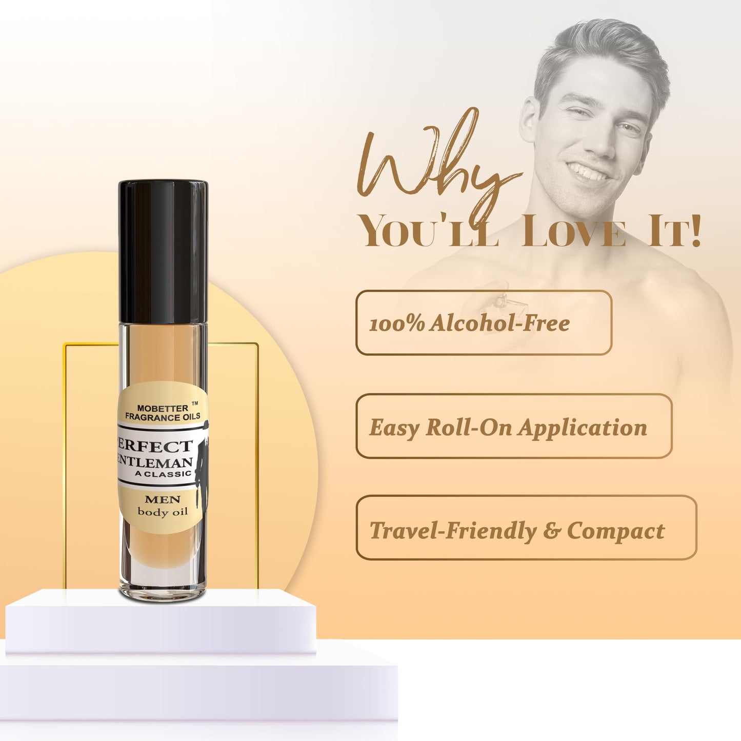 MOBETTER FRAGRANCE OILS Perfect Gentleman A Classic Men Cologne Body Oil 1/3 oz roll on Glass Bottle Beauty & Personal Care MOBETTER FRAGRANCE OILS