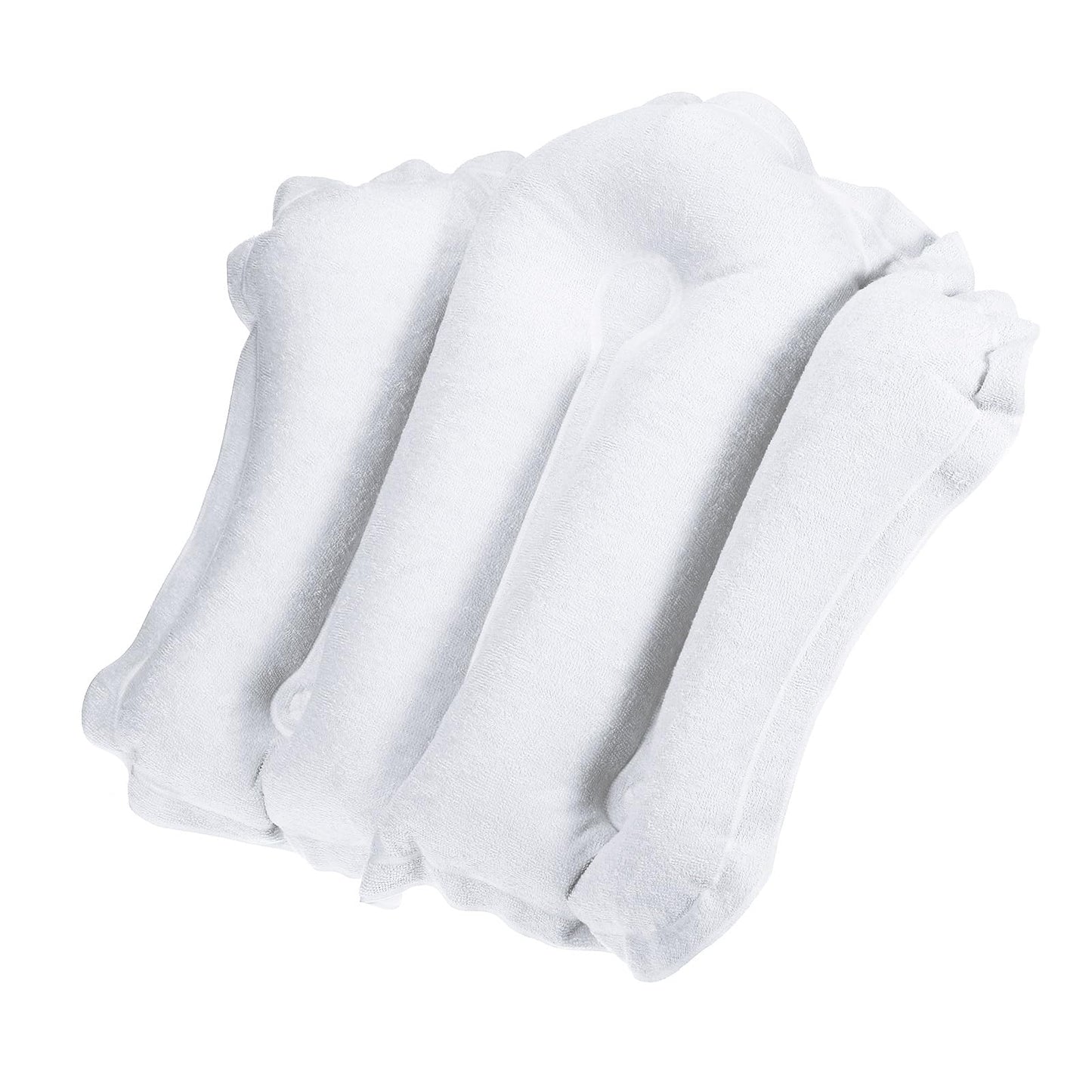 PATIKIL Inflatable Bath Pillow with Suction Cups, Terry Cloth Covered Shell Shape Bath Pillow Neck Support for Bathtub Hot Tub, White Beauty and Personal Care PATIKIL