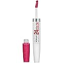 Maybelline Super Stay 24, 2-Step Liquid Lipstick Makeup, Long Lasting Highly Pigmented Color with Moisturizing Balm, 24/7 Fuchsia, Pink, 1 Count Beauty & Personal Care MAYBELLINE