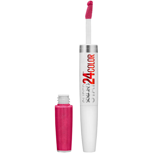 Maybelline Super Stay 24, 2-Step Liquid Lipstick Makeup, Long Lasting Highly Pigmented Color with Moisturizing Balm, 24/7 Fuchsia, Pink, 1 Count Beauty & Personal Care MAYBELLINE