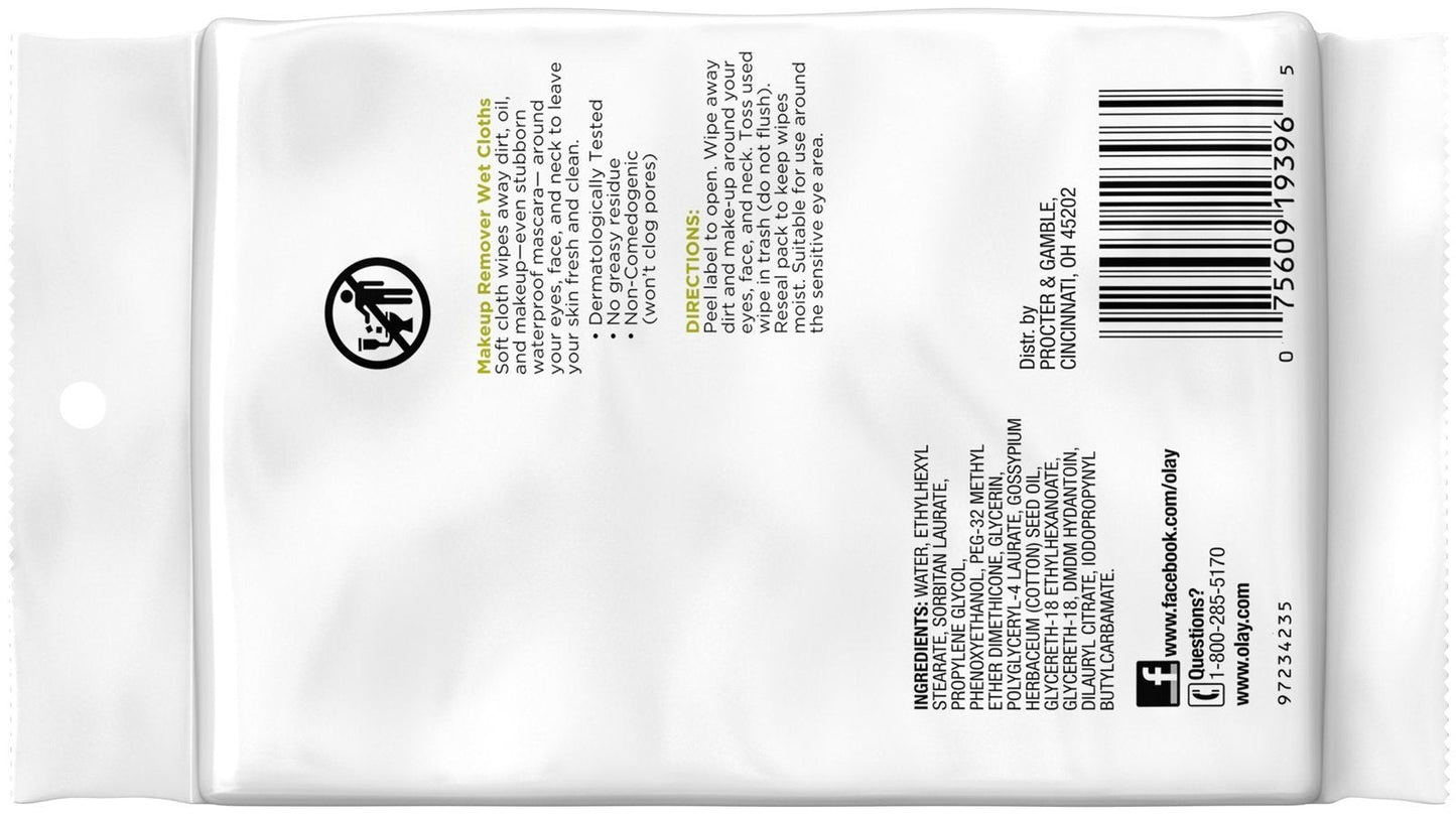 Olay Makeup Remover Wet Cloths - 7 ct Beauty & Personal Care Olay