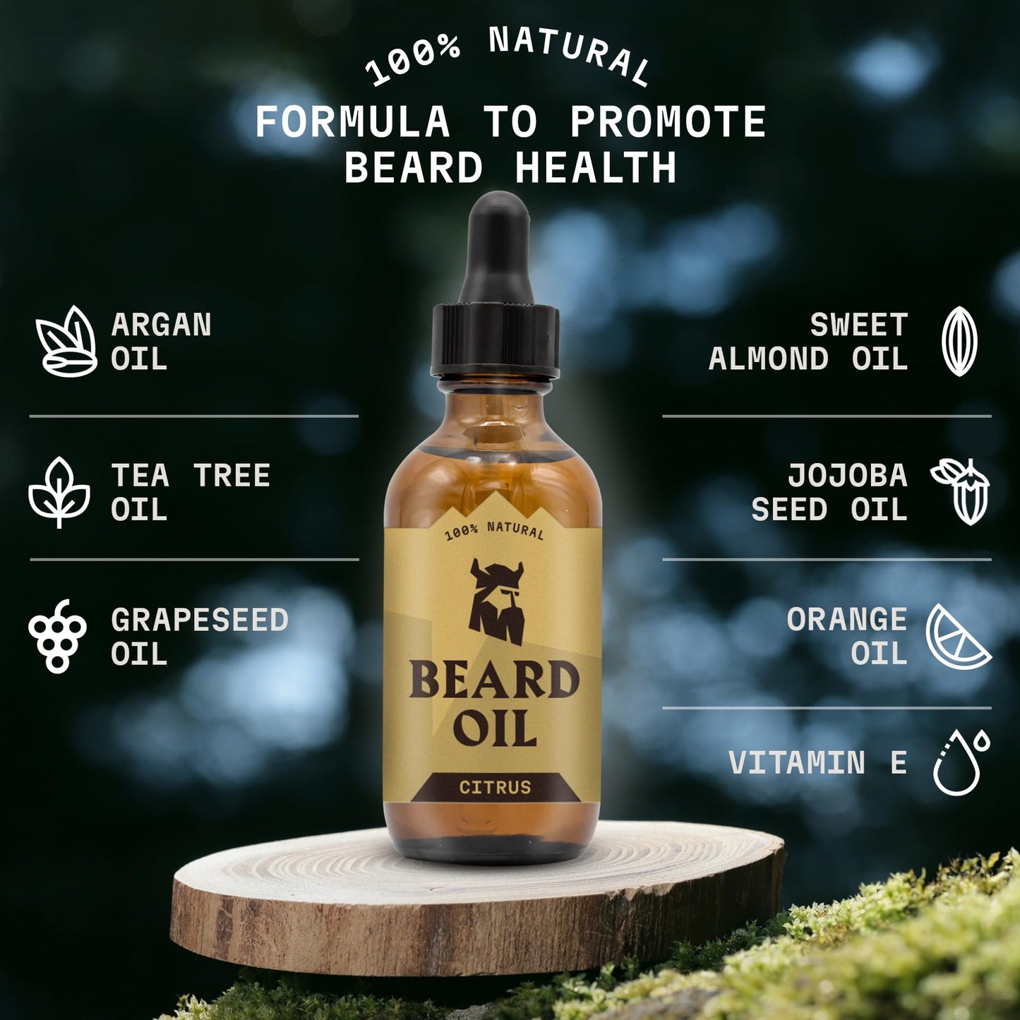 Striking Viking Citrus Beard Oil for Men - 2 Fl Oz, Citrus Scented - Moisturizing & Softening Formula With Jojoba, Argan & Tea Tree Oil Beauty & Personal Care Striking Viking