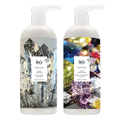 R+Co Gemstone Color Shampoo and Conditioner Liter Set - Color Protection for Vibrant, Fade-Resistant Hair - Hydration, Shine & Sealed Split Ends Beauty & Personal Care R+Co